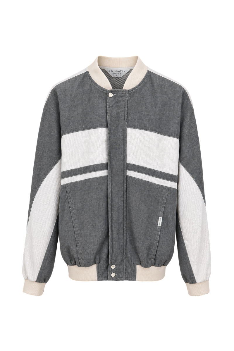 1980s Gray Nylon Jacket - Front View