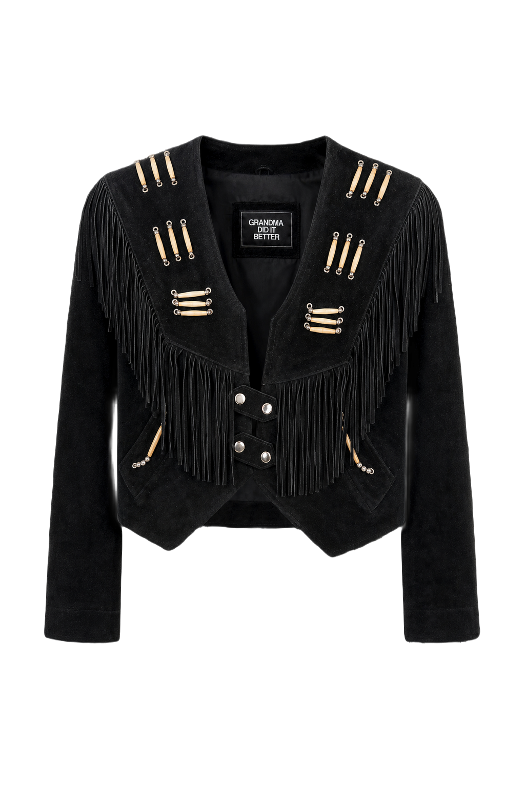 1970s Black Suede Jacket - Front View