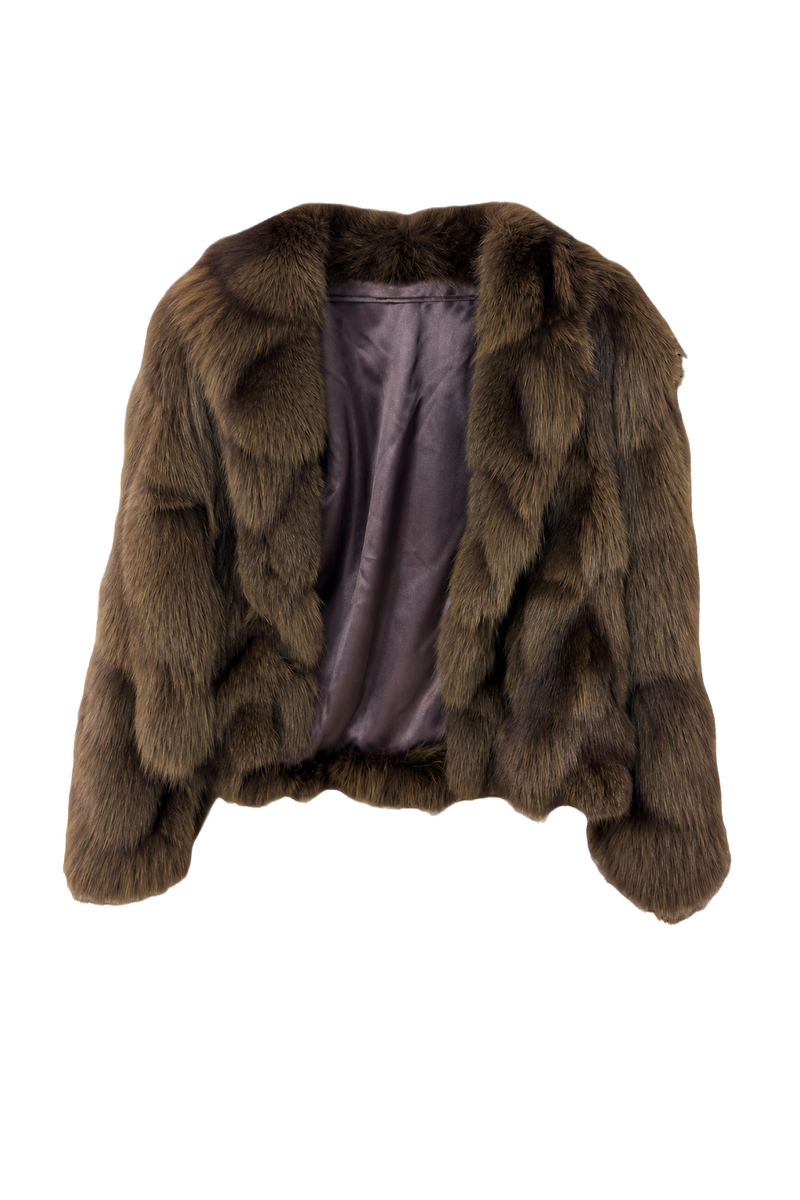 1990s Brown Fur Coat - Front View