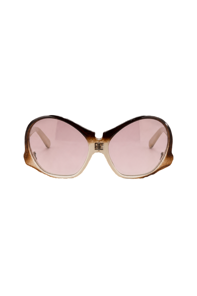 1960s Brown Plastic Sunglasses - Front View