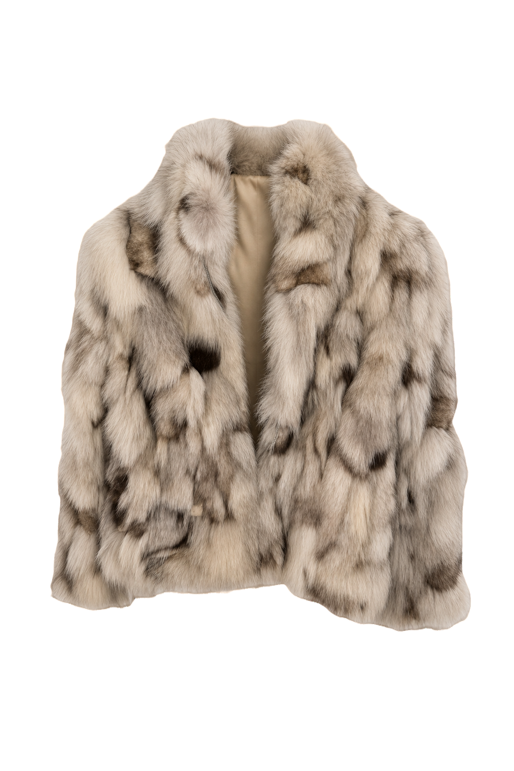 1990s Natural Beige Fur Coat - Front View