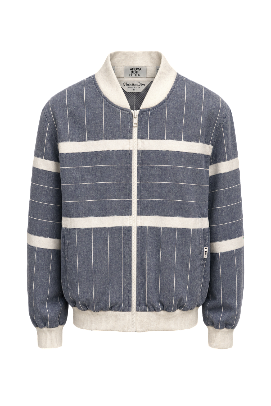1980s Navy Blue Cotton Jacket - Front View