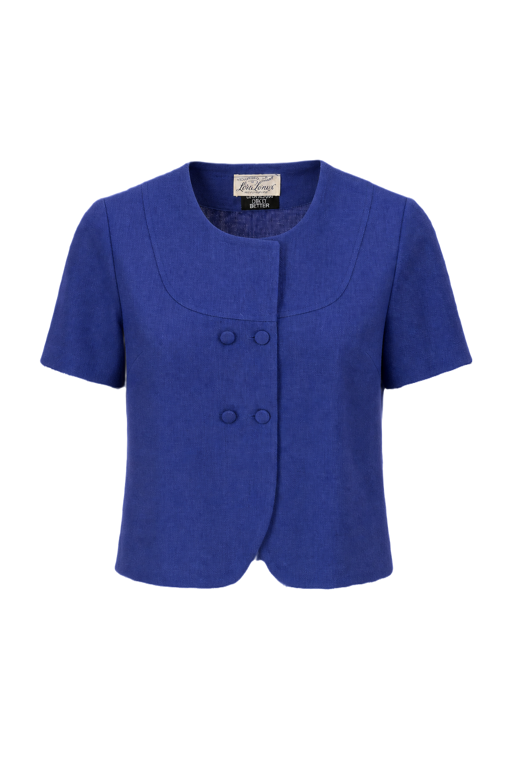 1960s Cobalt Blue Wool Jacket - Front View