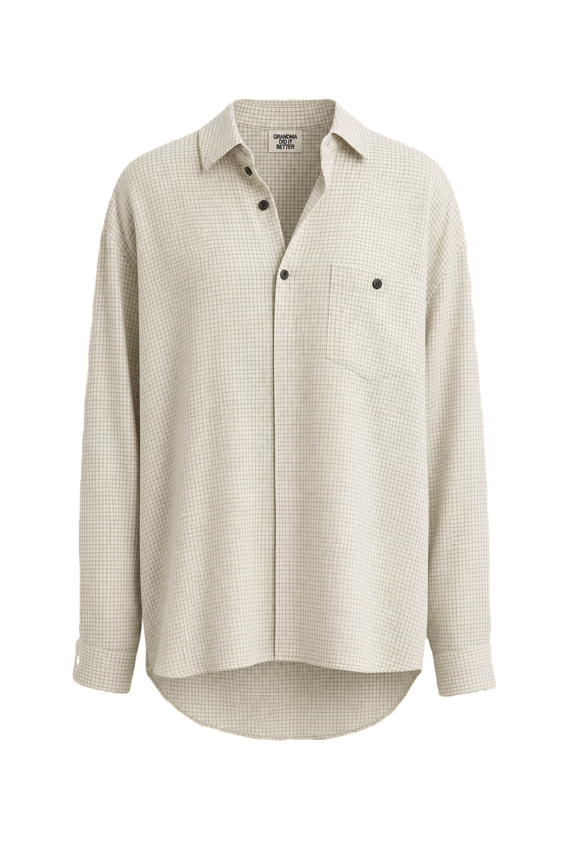 1990s White Cotton Button-Down Shirt - Front View