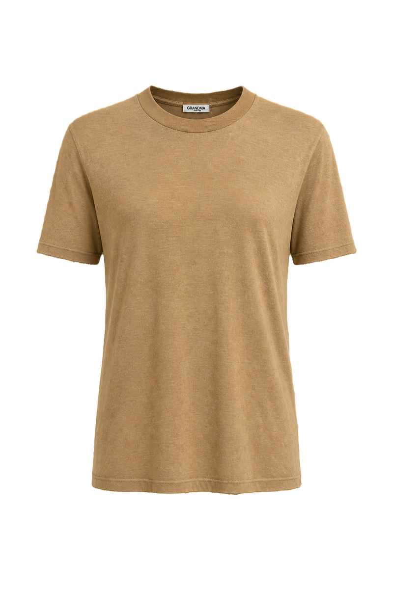 1980s Tan Cotton T-Shirt - Front View
