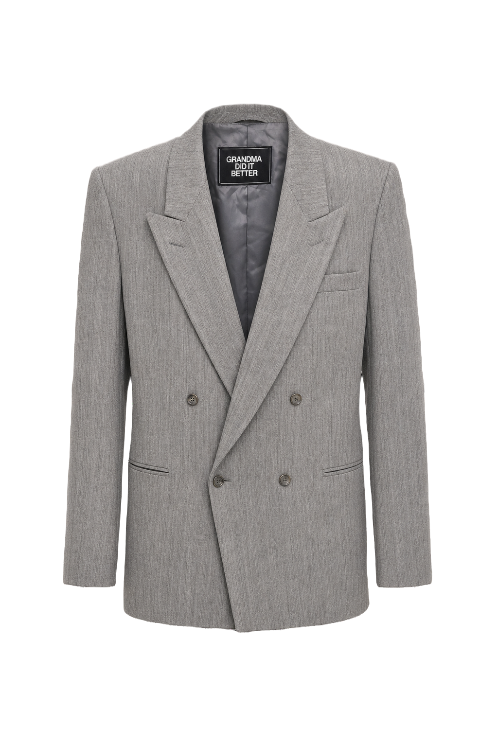 1980s YSL Light Grey Smooth Blazer - Front View