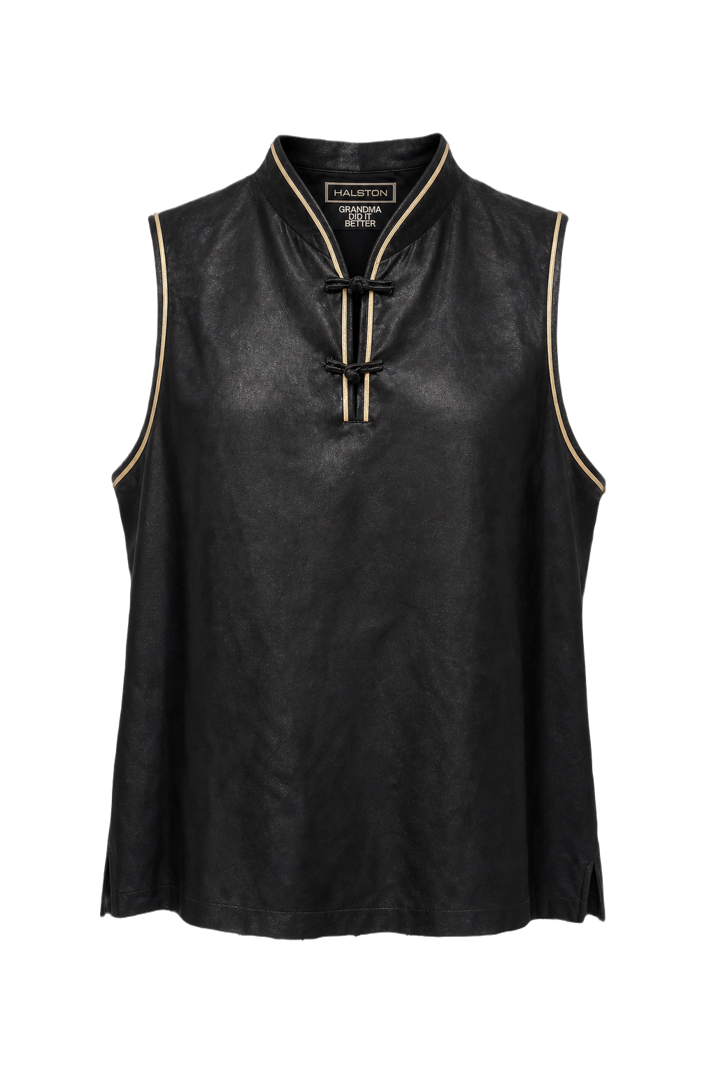 1990s Black Silk Blouse - Front View