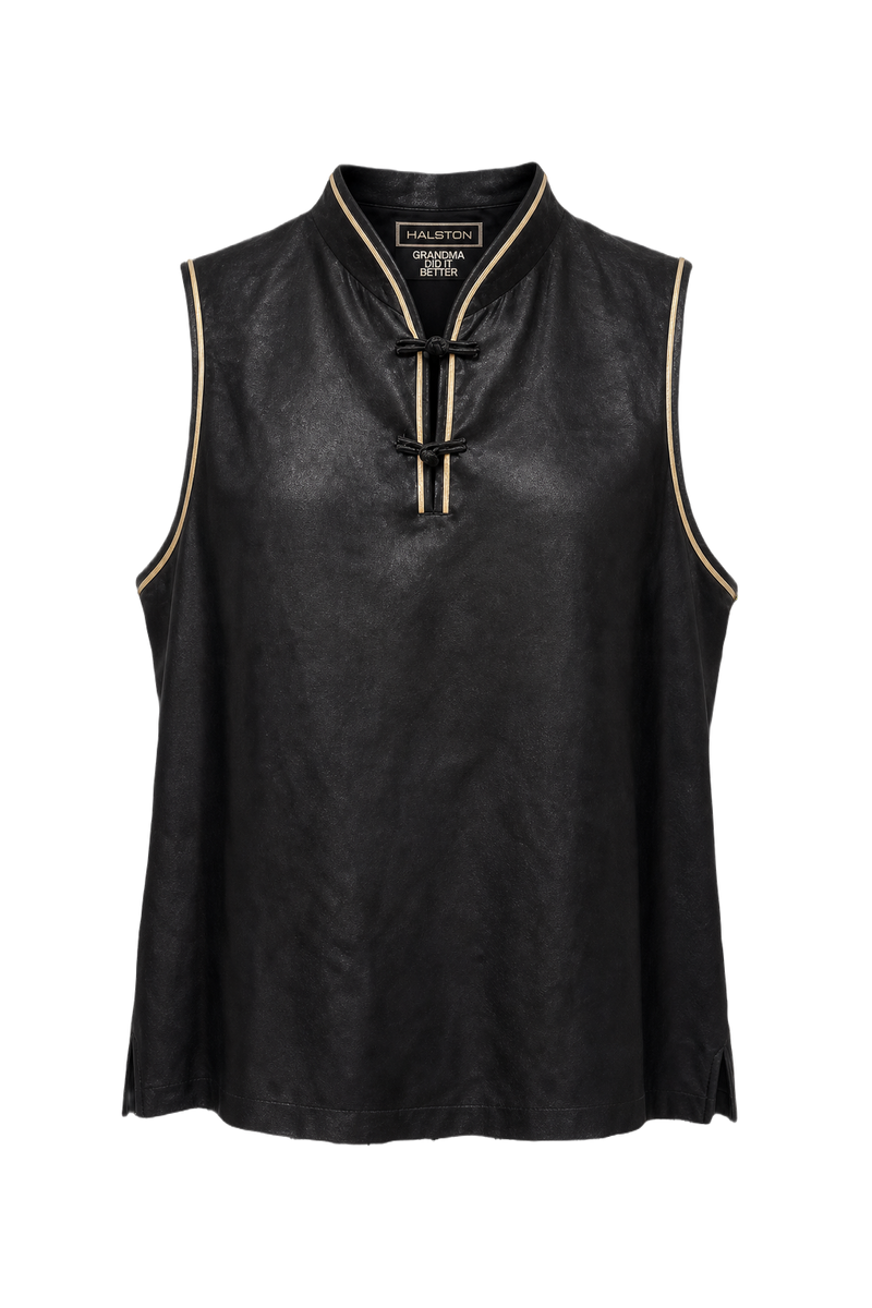 1990s Black Silk Blouse - Front View