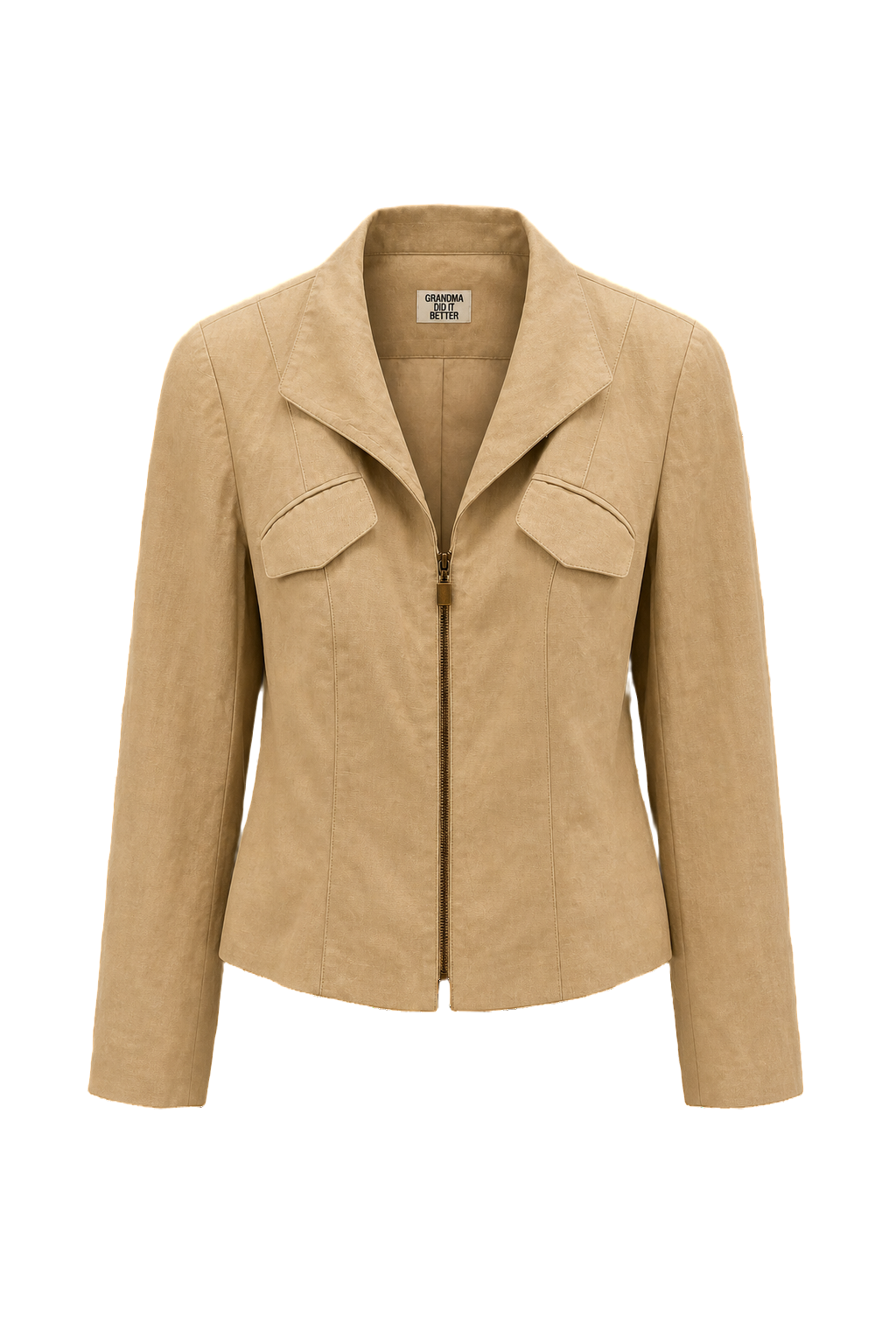 1990s Beige Cotton Jacket - Front View