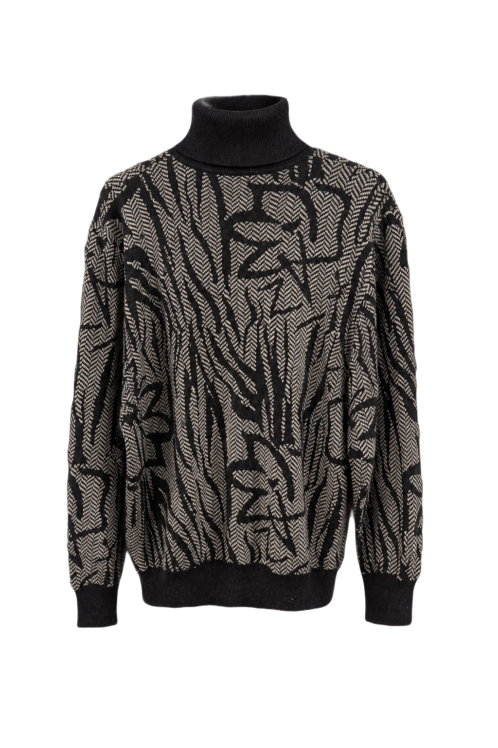 1980s Black Wool Blend Sweater - Front View