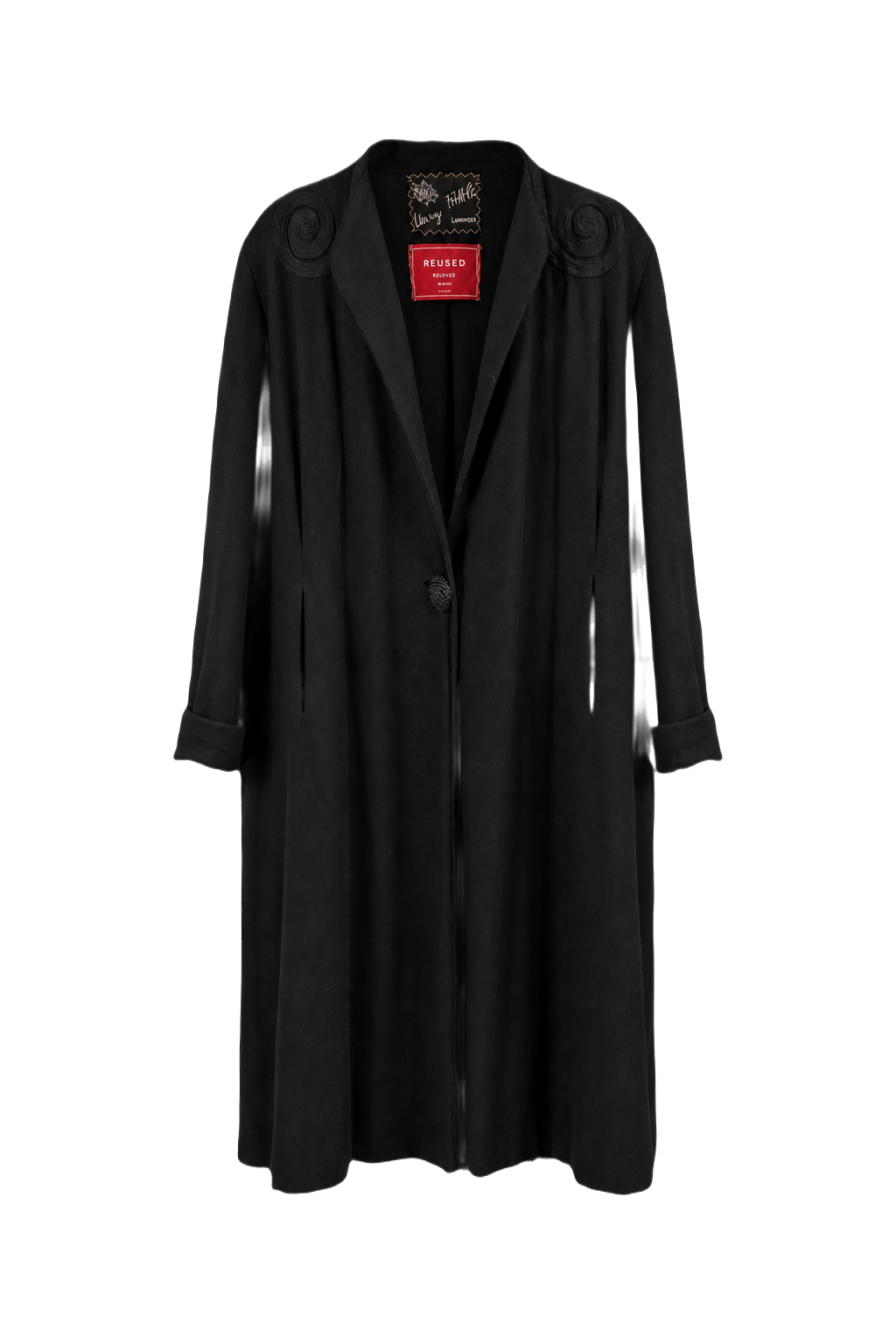 1930s Black Wool Coat - Front View