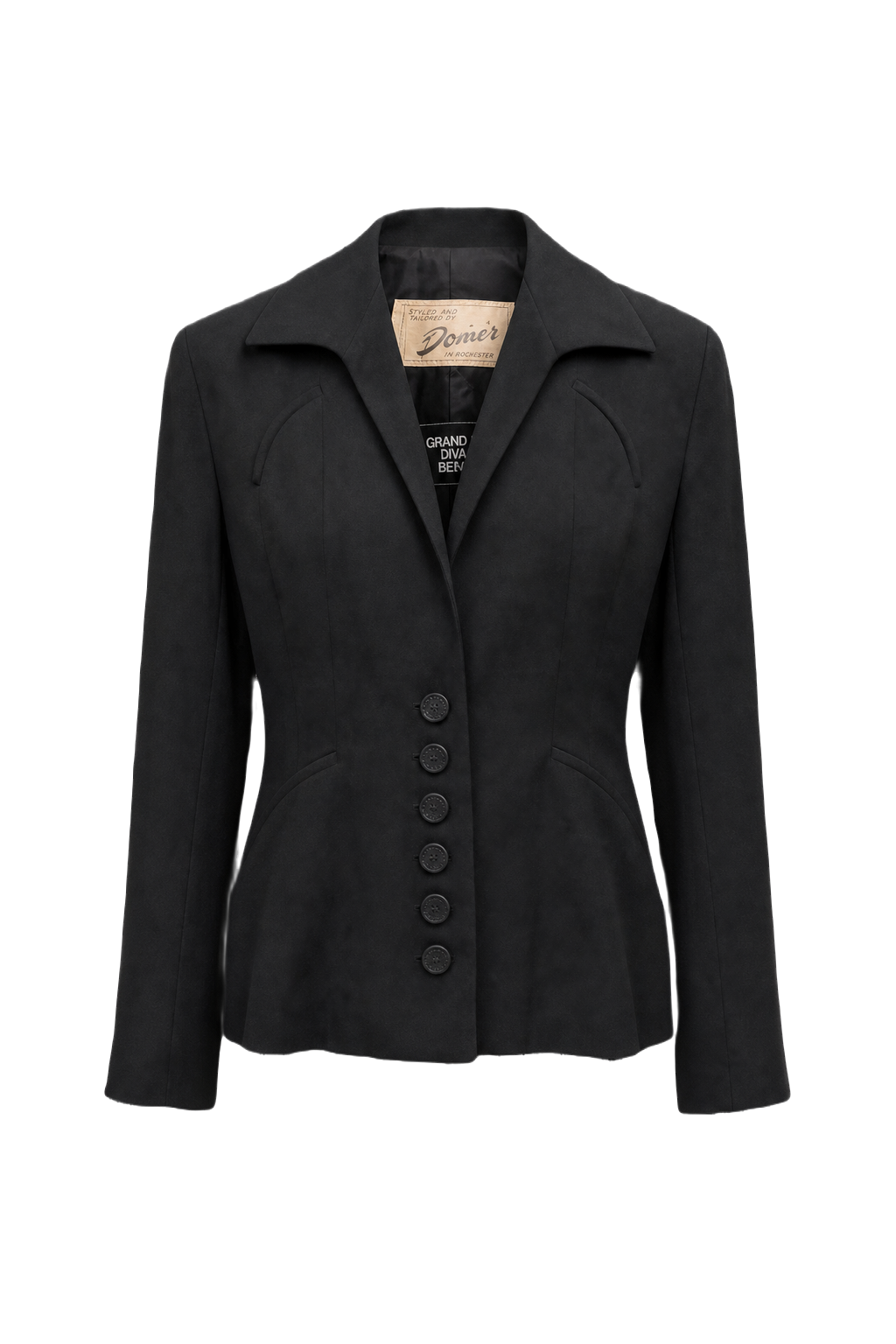 1930s Black Wool Jacket - Front View