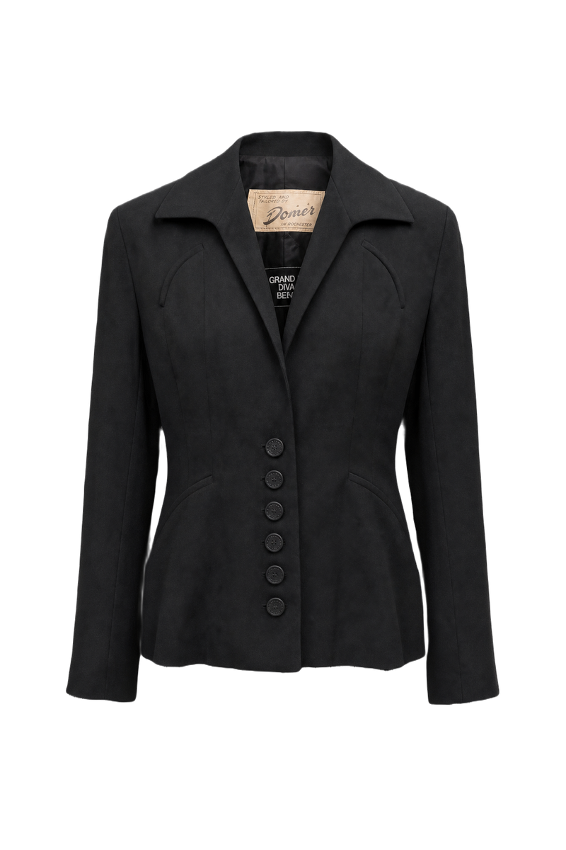 1930s Black Wool Jacket - Front View