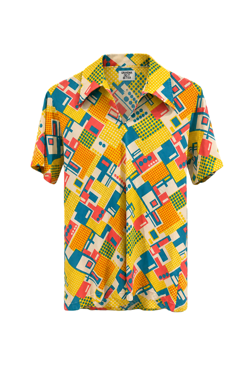 1960s Multicolor Polyester Shirt - Front View