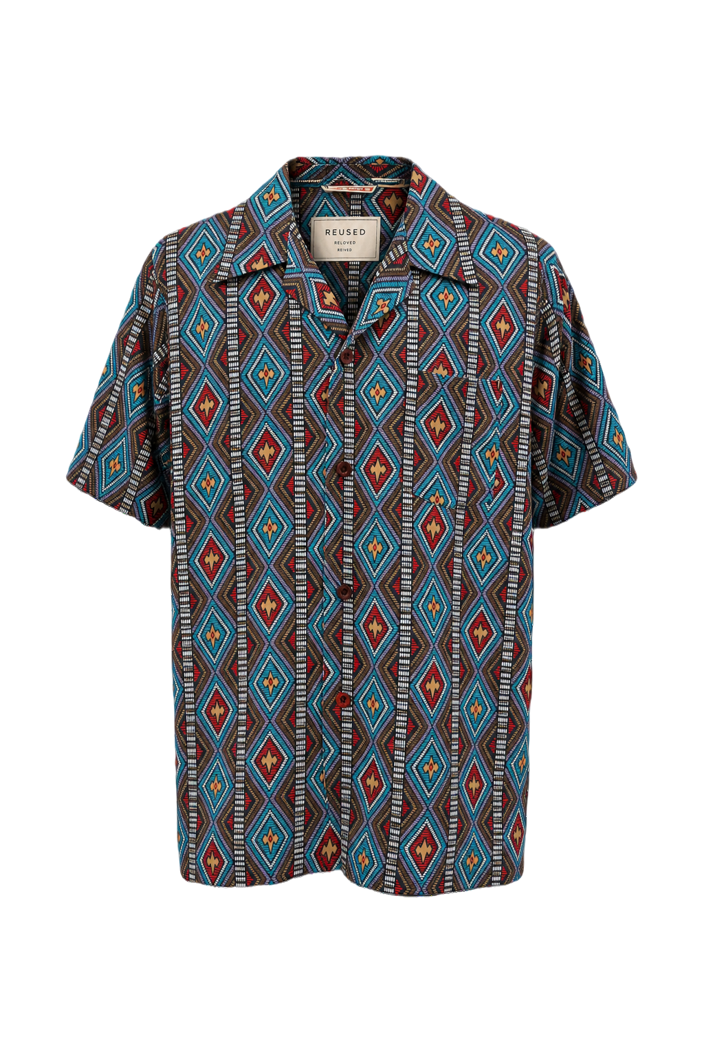 1960s Blue Cotton Shirt - Front View