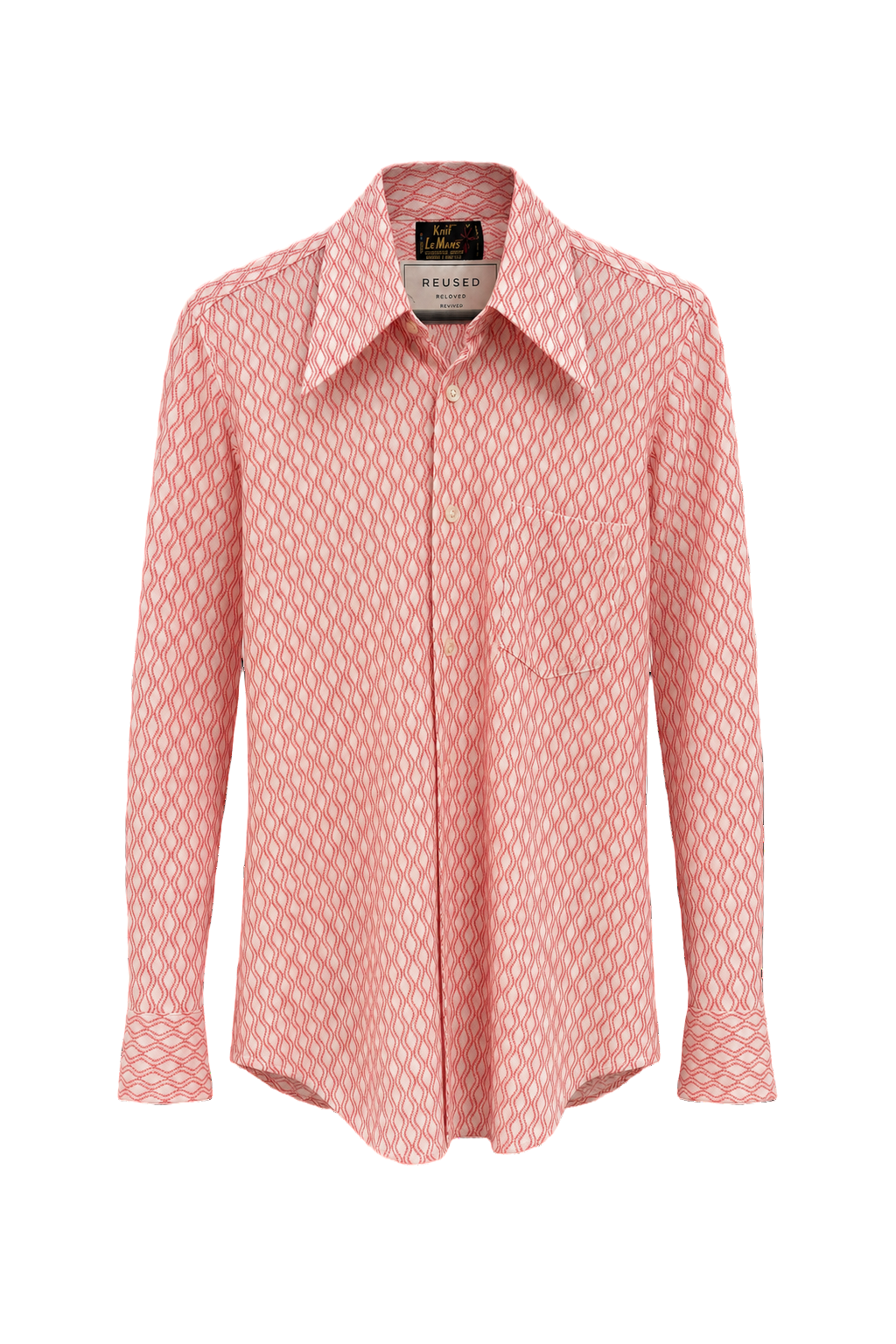 1970s Red Cotton Shirt - Front View
