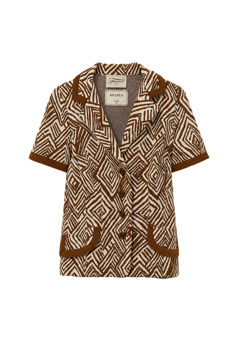 1960s Brown Cotton Blazer - Front View