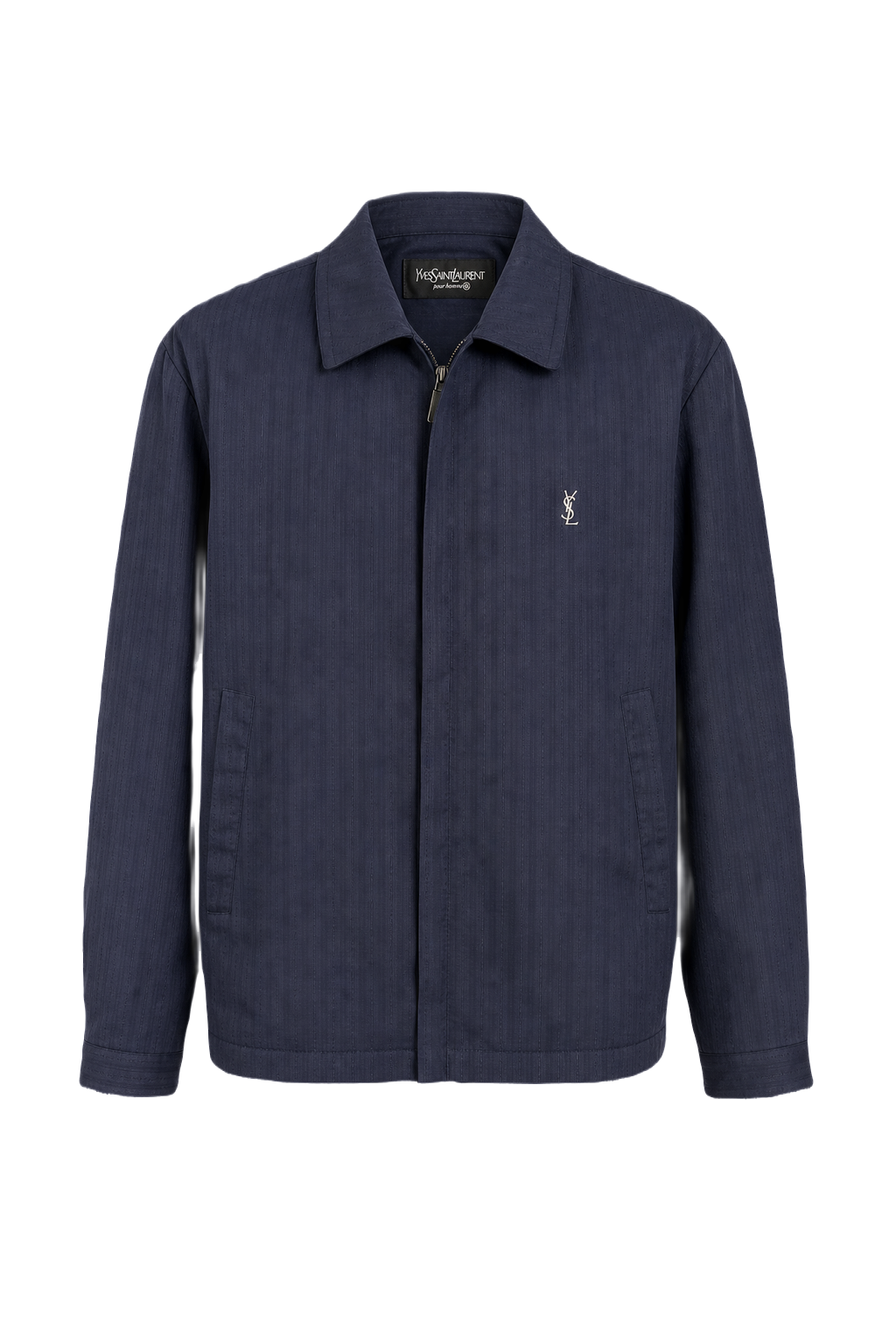 1980s Navy Blue Cotton Jacket - Front View