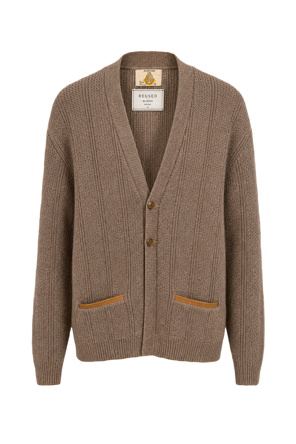 1960s Beige Wool Blend Cardigan - Front View