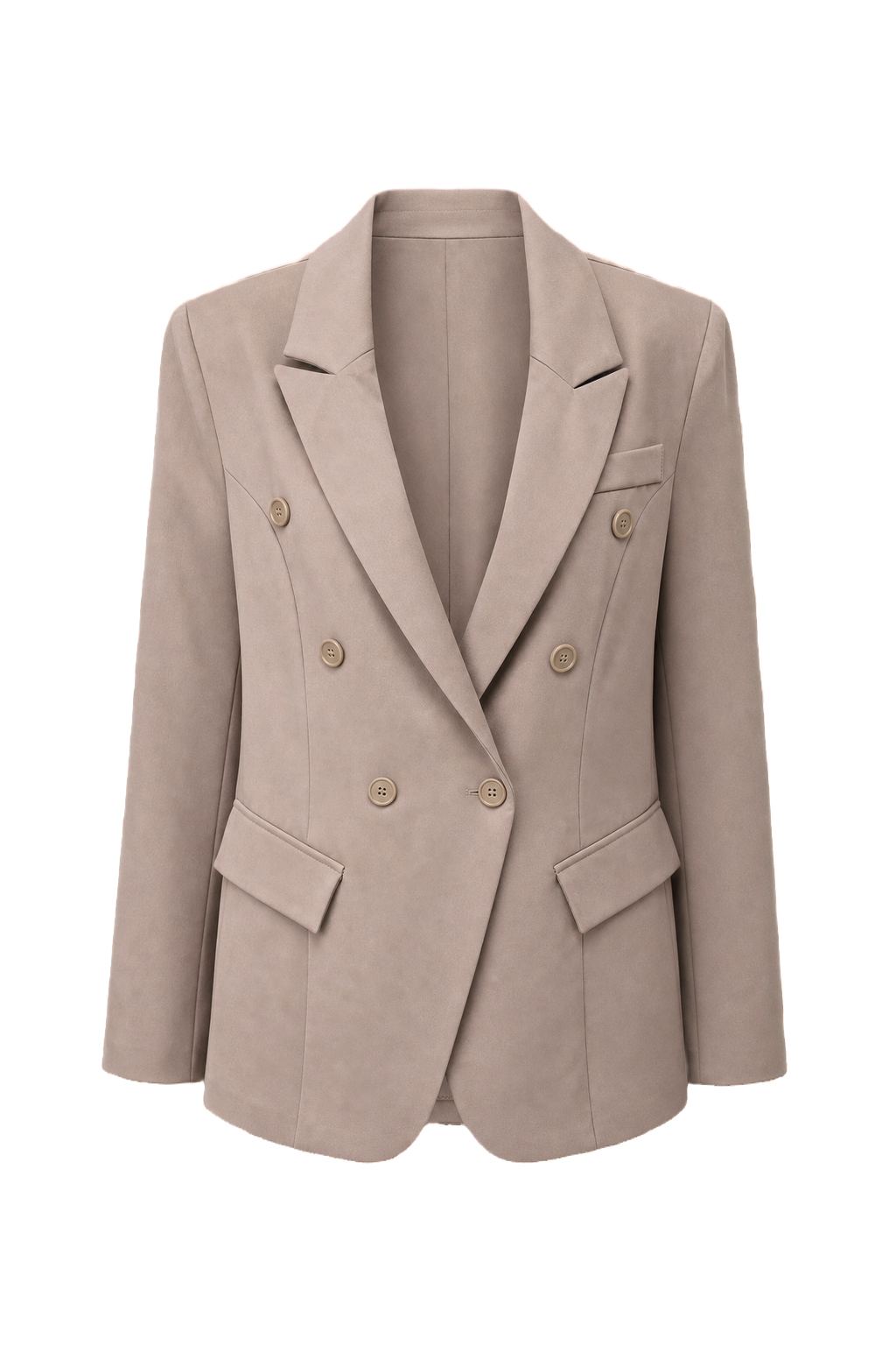 1990s Beige Wool Blend Blazer - Front View