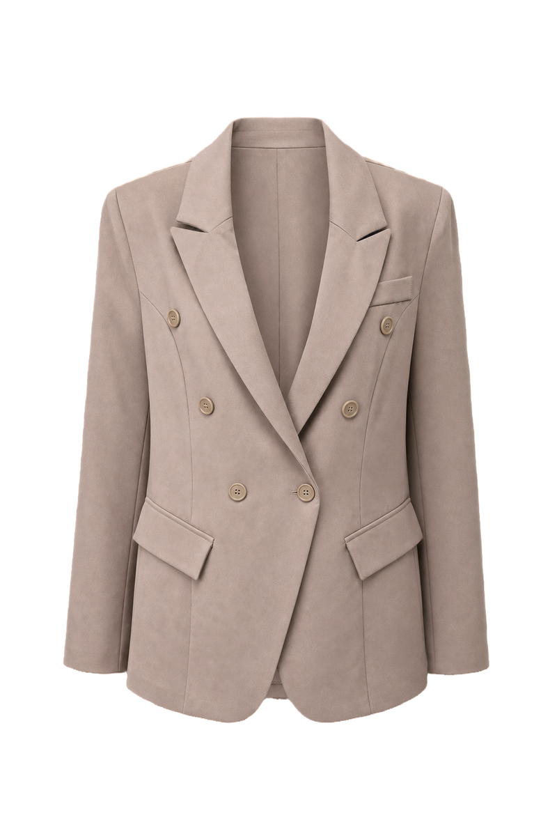 1990s Beige Wool Blend Blazer - Front View