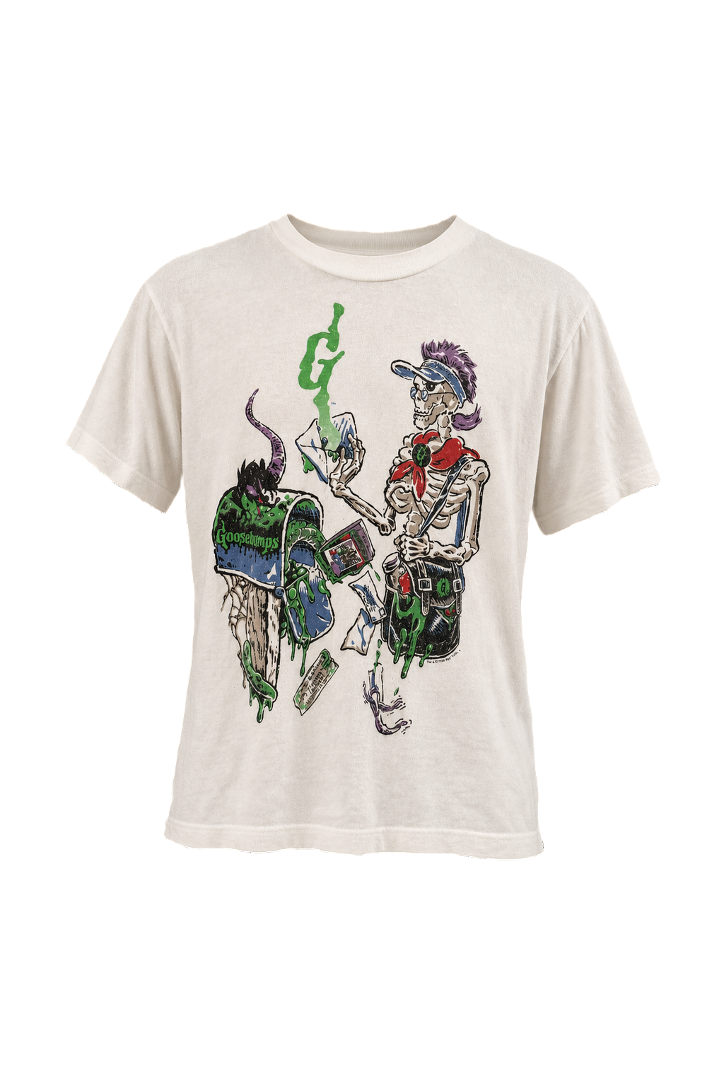 1990s White Cotton T-Shirt - Front View