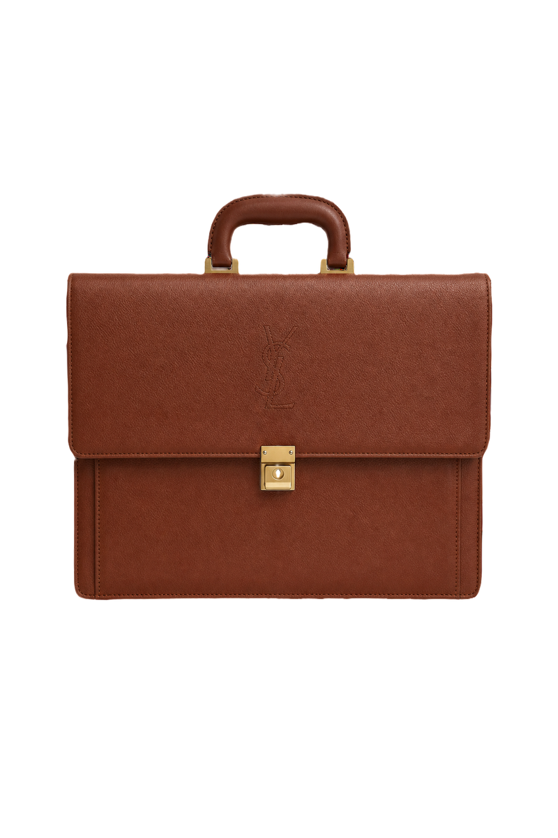 1980s Brown Leather Bag - Front View