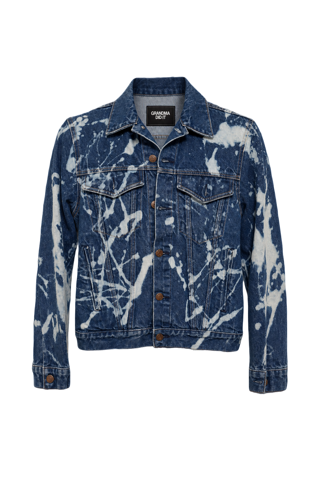 1990s Dark Blue Denim Jacket - Front View