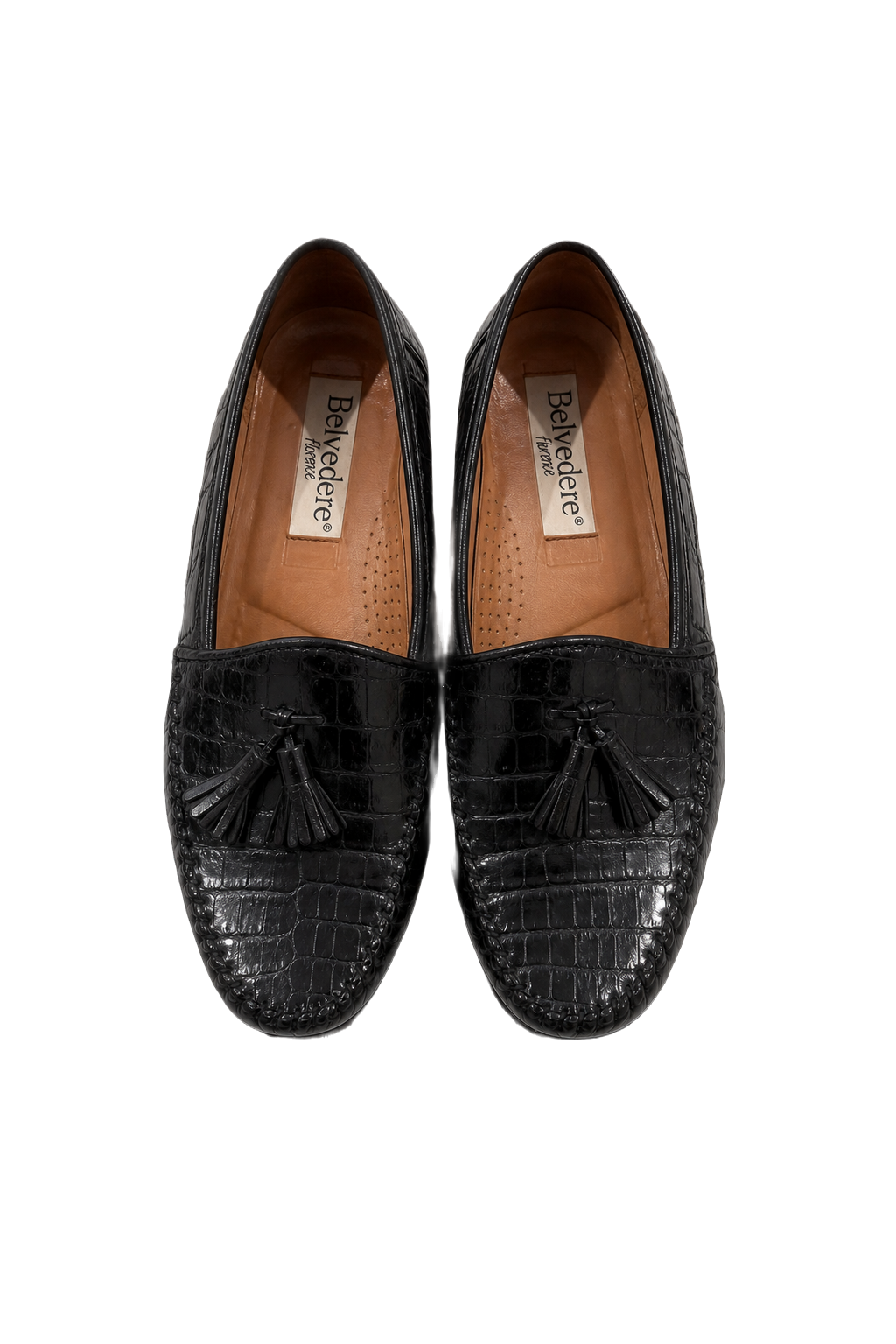 1980s Black Leather Shoes - Front View