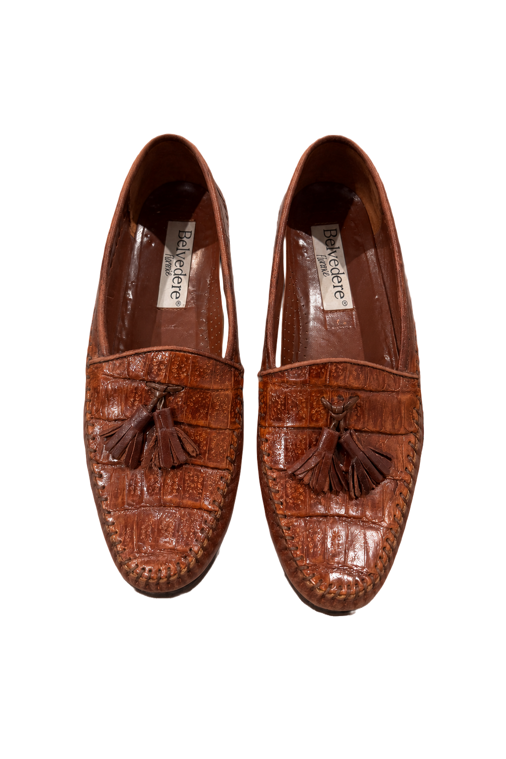 1980s Brown Leather Shoes - Front View