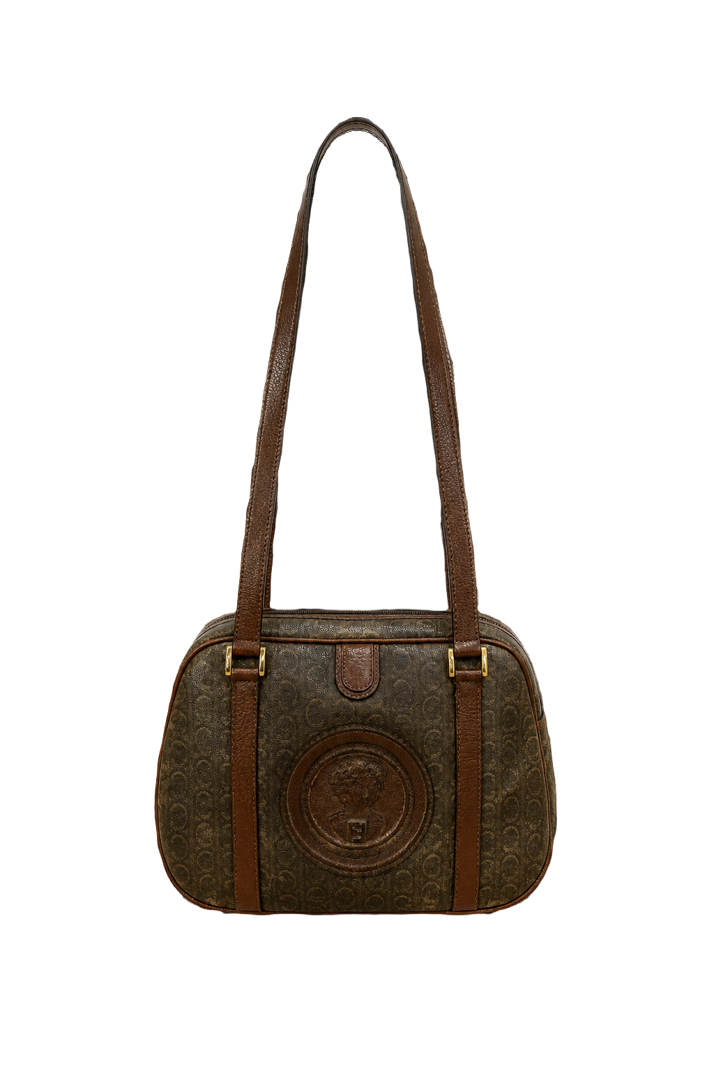 1980s Brown Leather Bag - Front View