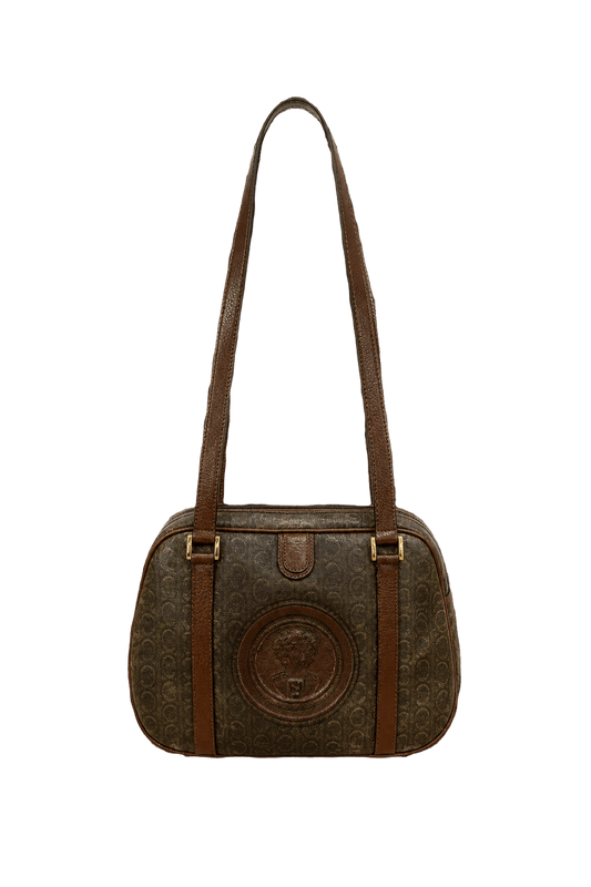 1980s Brown Leather Bag - Front View