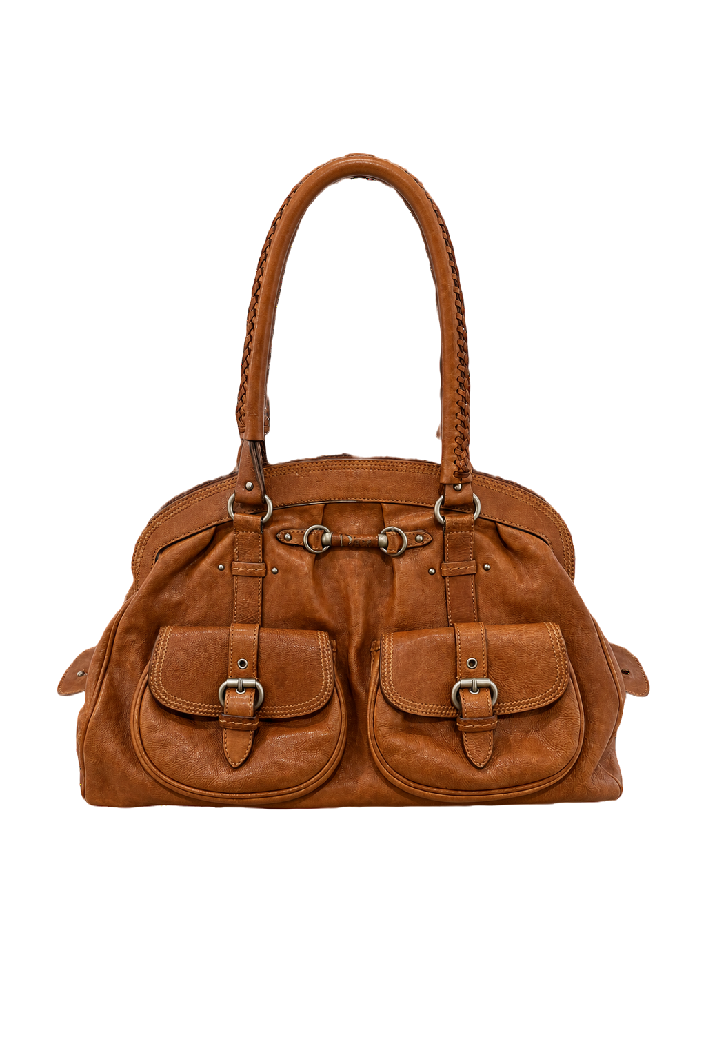 1990s Brown Leather Bag - Front View