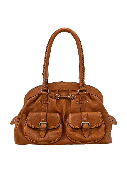 1990s Brown Leather Bag - Front View