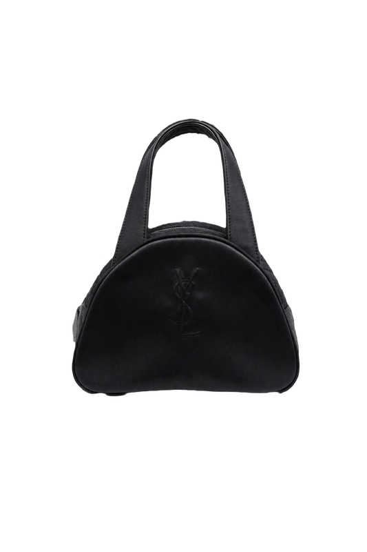 1990s Black Leather Bag - Front View
