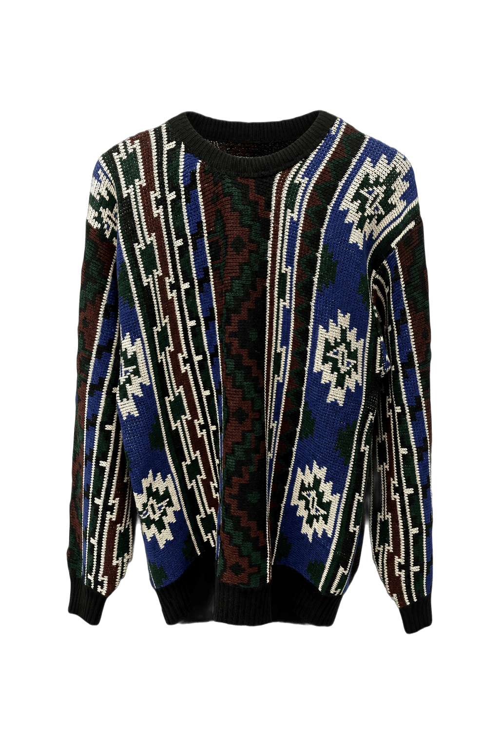 1980s Blue Wool Sweater - Front View