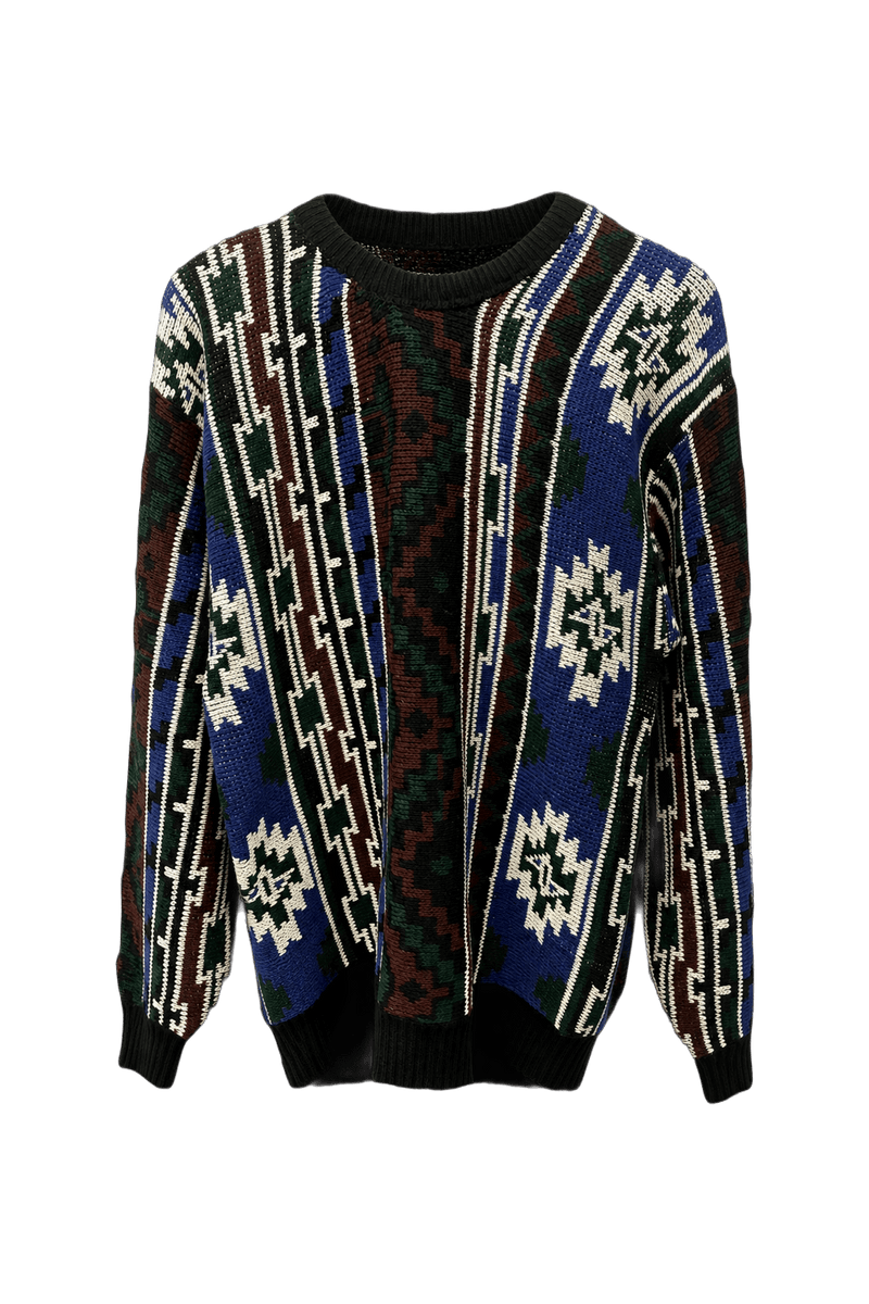 1980s Blue Wool Sweater - Front View