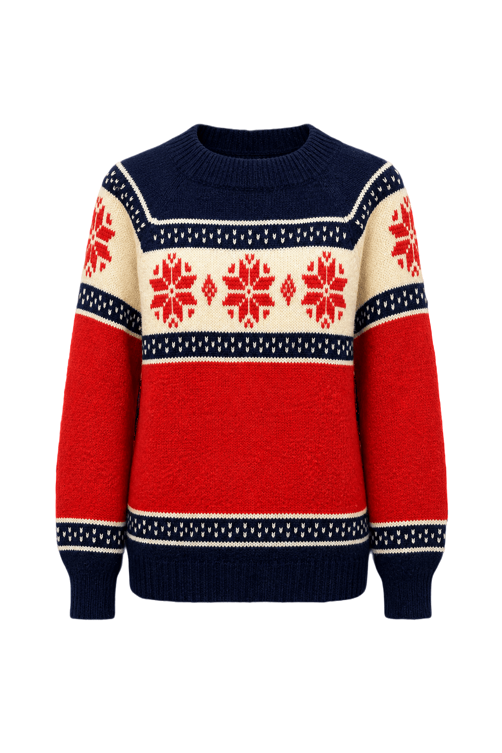 1980s Navy Blue Wool Sweater - Front View