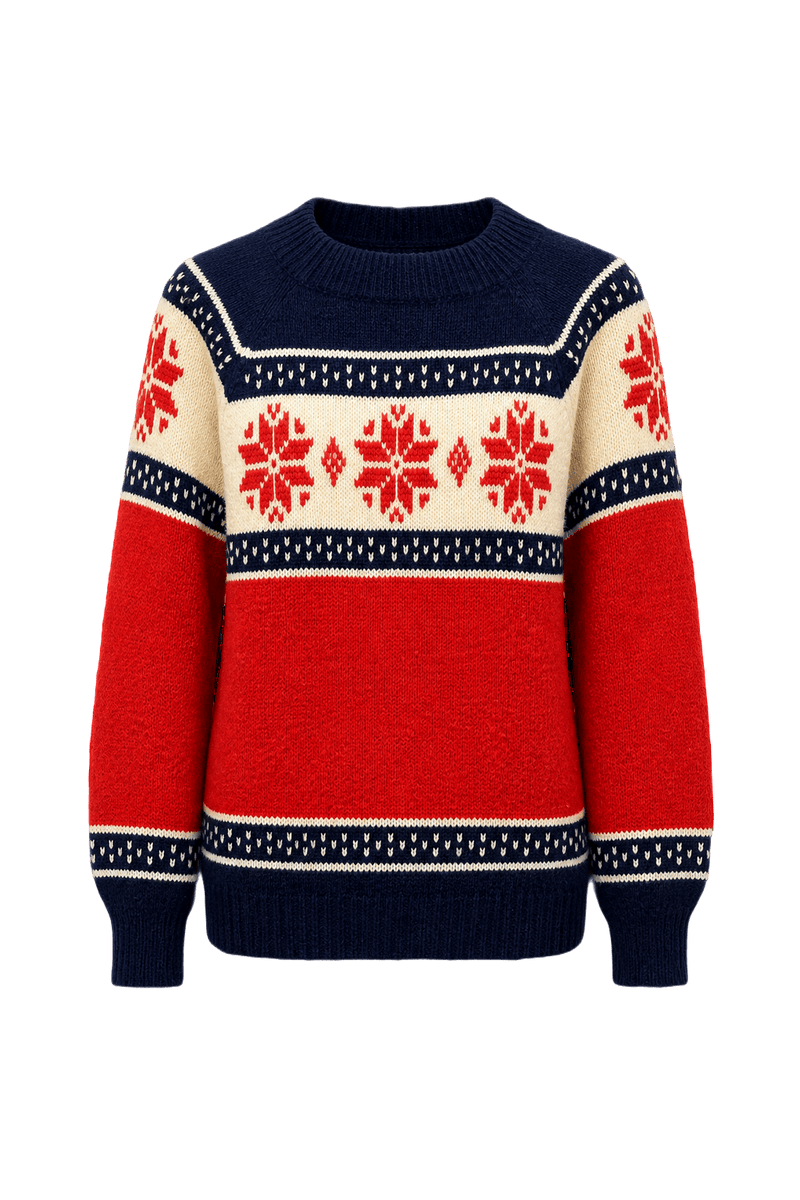 1980s Navy Blue Wool Sweater - Front View