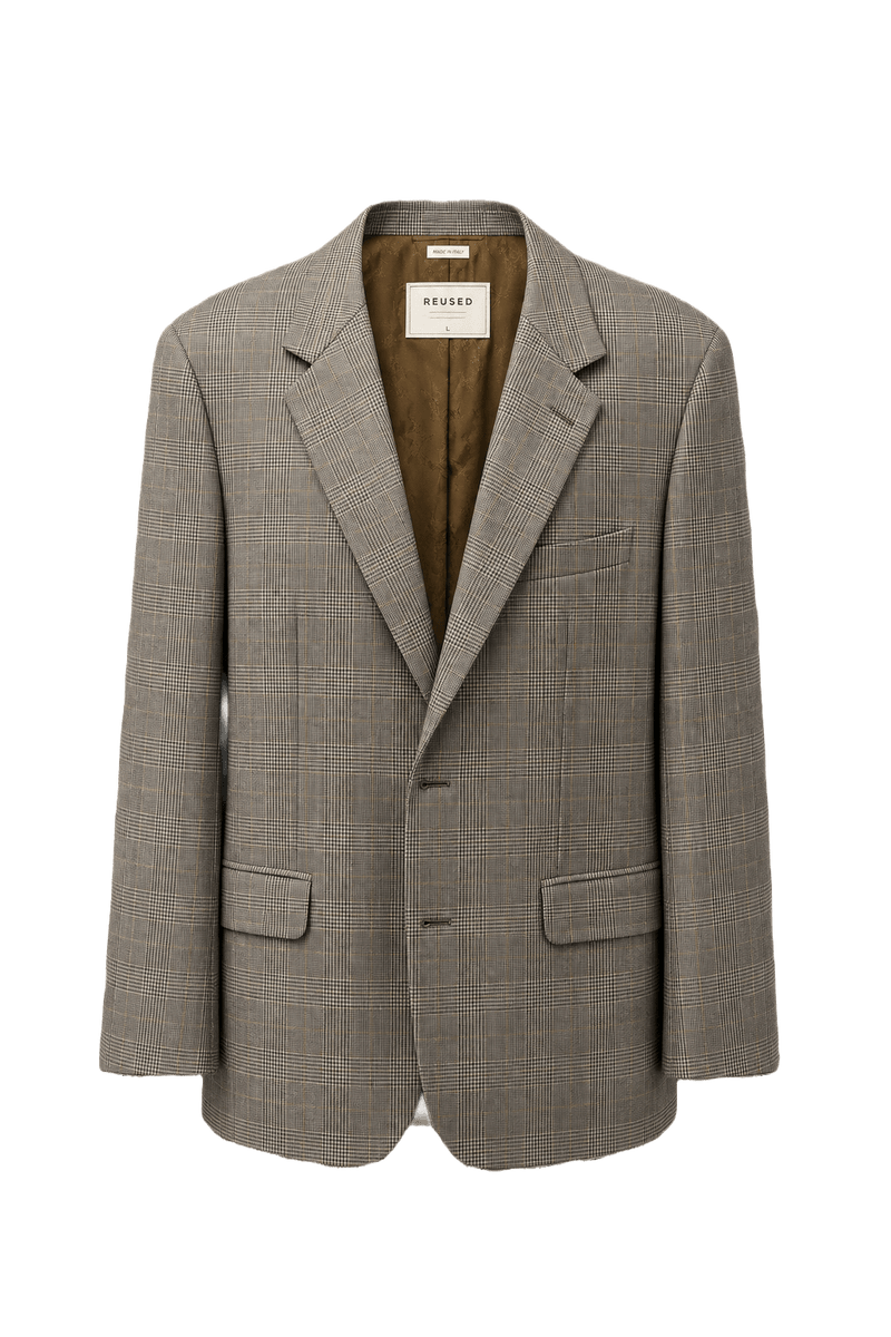 1980s Gray Wool Blend Blazer - Front View