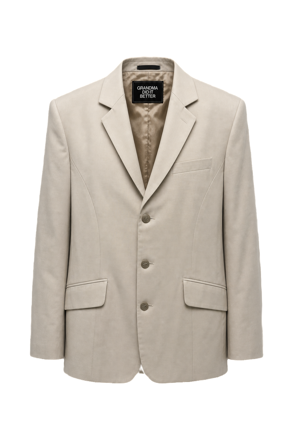 1980s Cream Wool Blazer - Front View