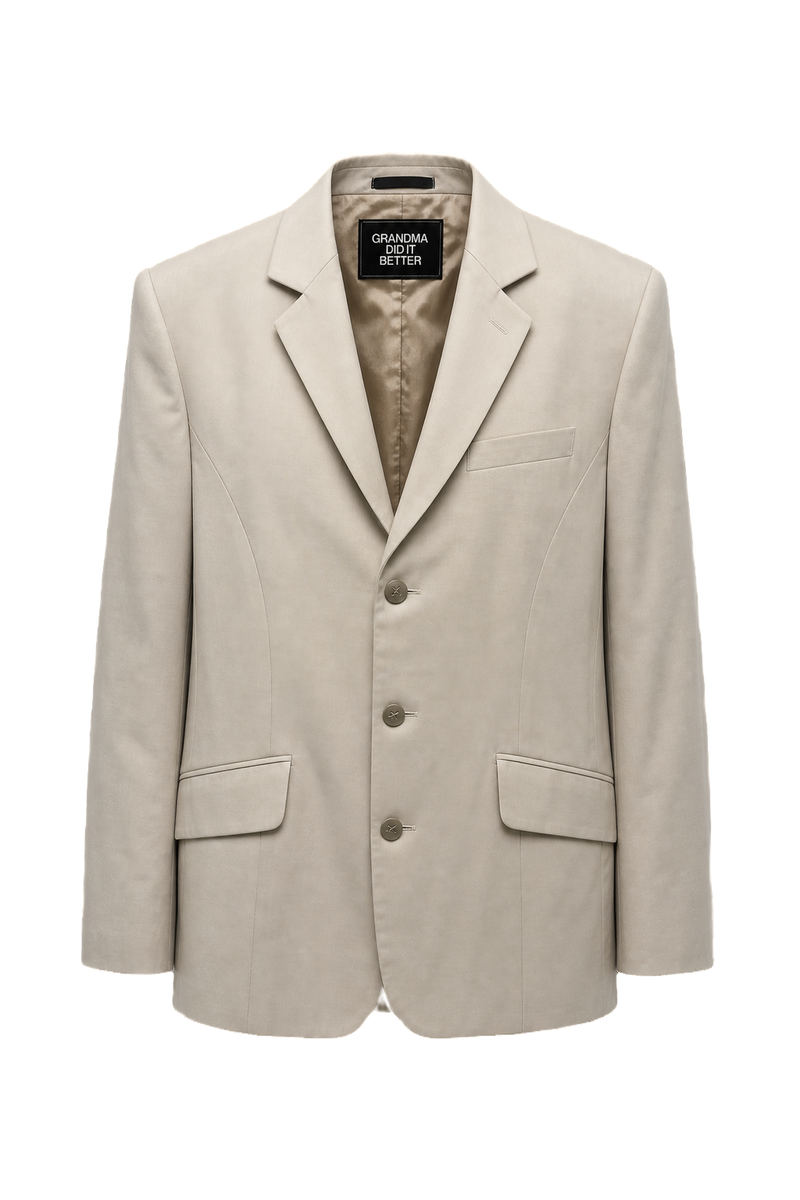 1980s Cream Wool Blazer - Front View