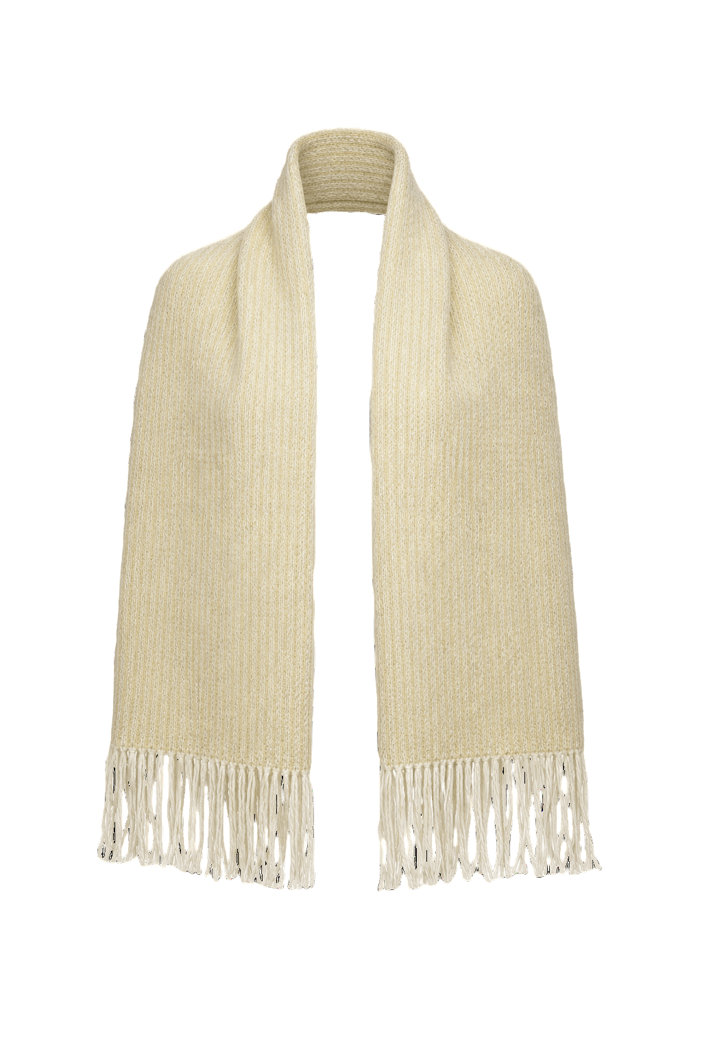 1940s Cream Wool Scarf - Front View