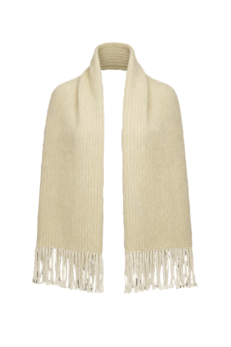 1940s Cream Wool Scarf - Front View