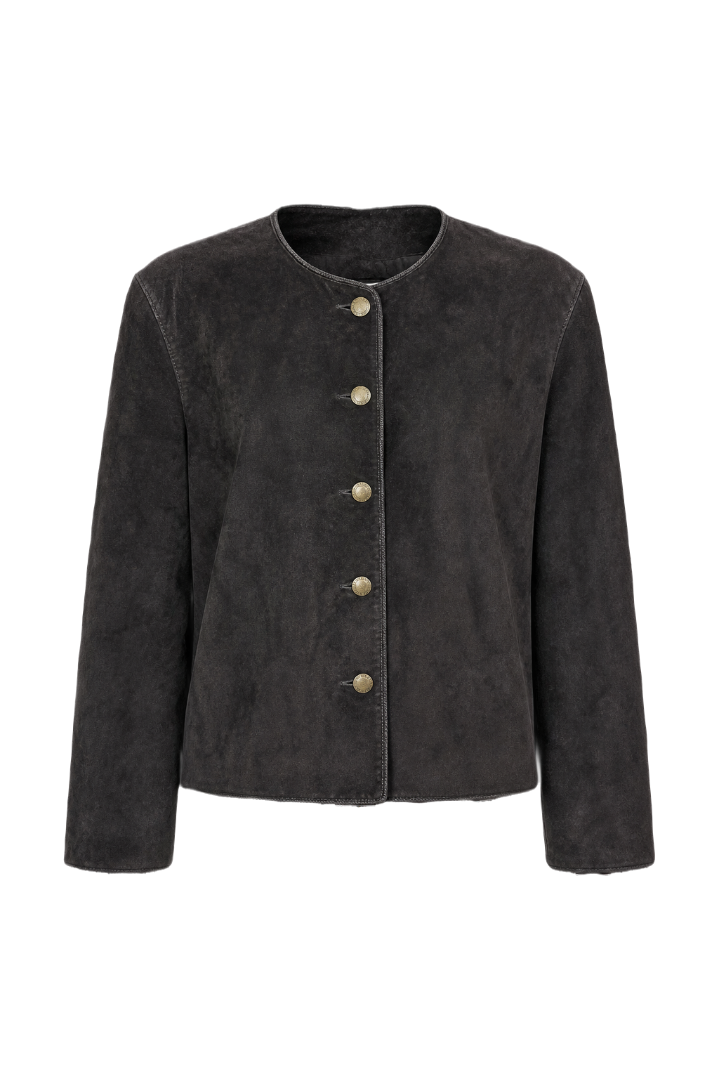 1980s Black Suede Jacket - Front View