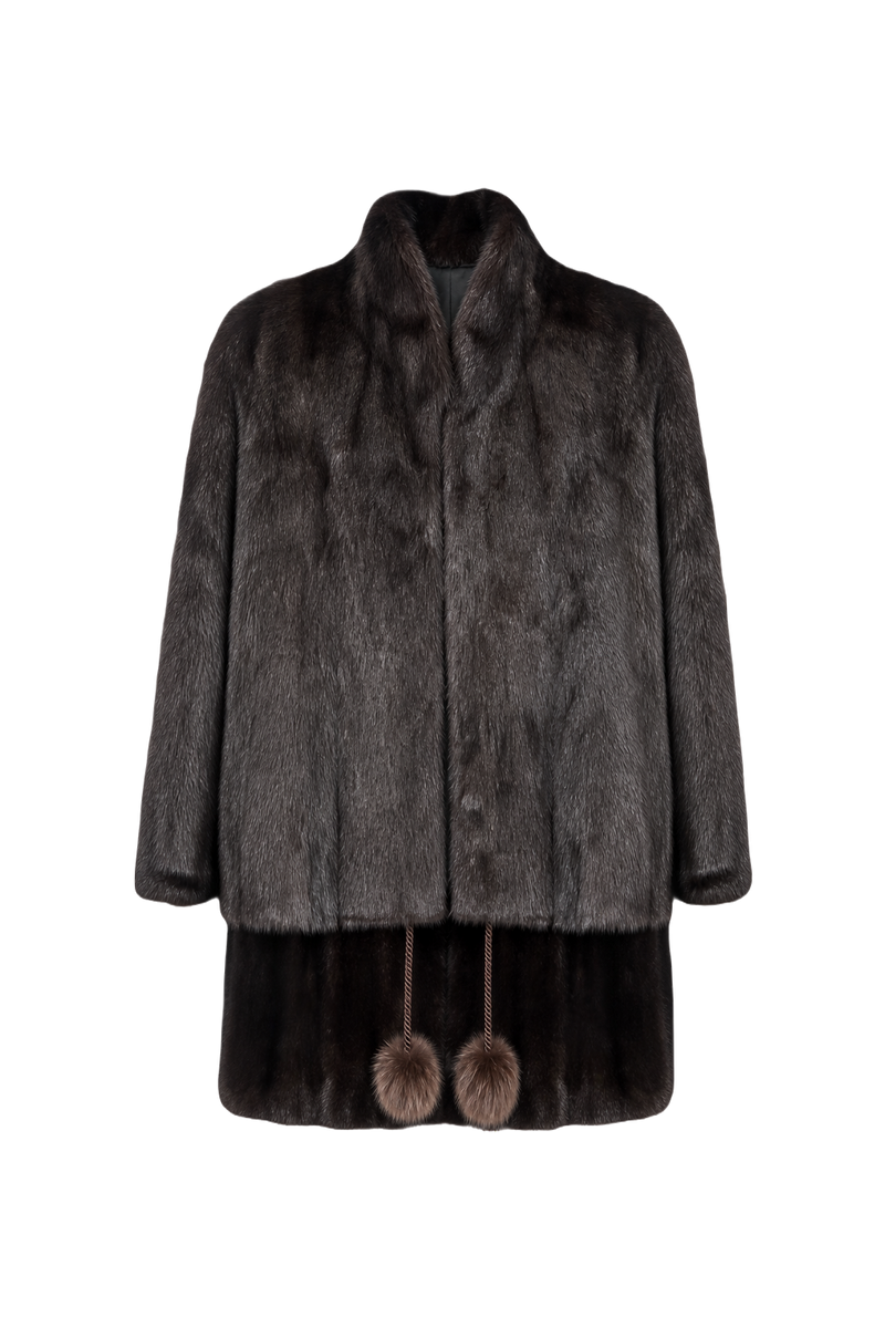 1980s Dark Brown Fur Coat - Front View