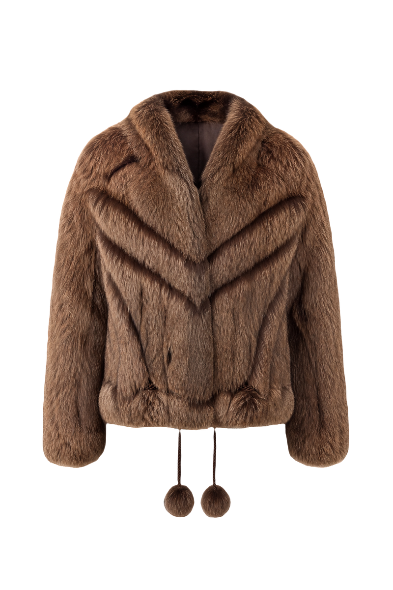 1980s Tan Brown Fur Coat - Front View