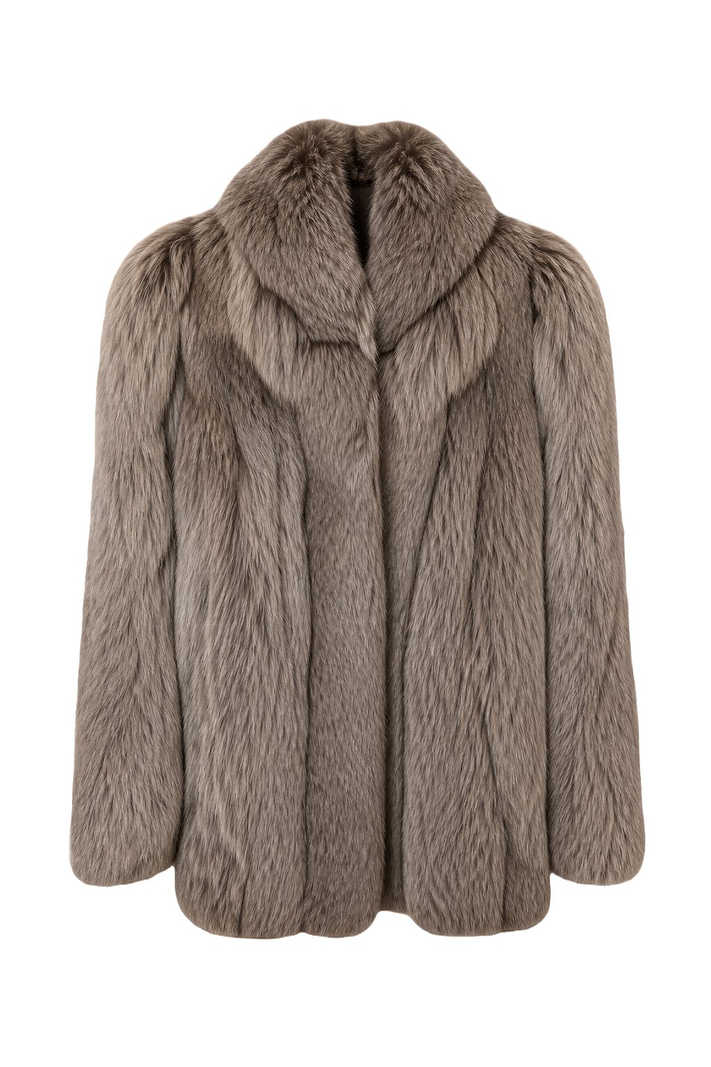 1980s Natural Brown Fur Coat - Front View