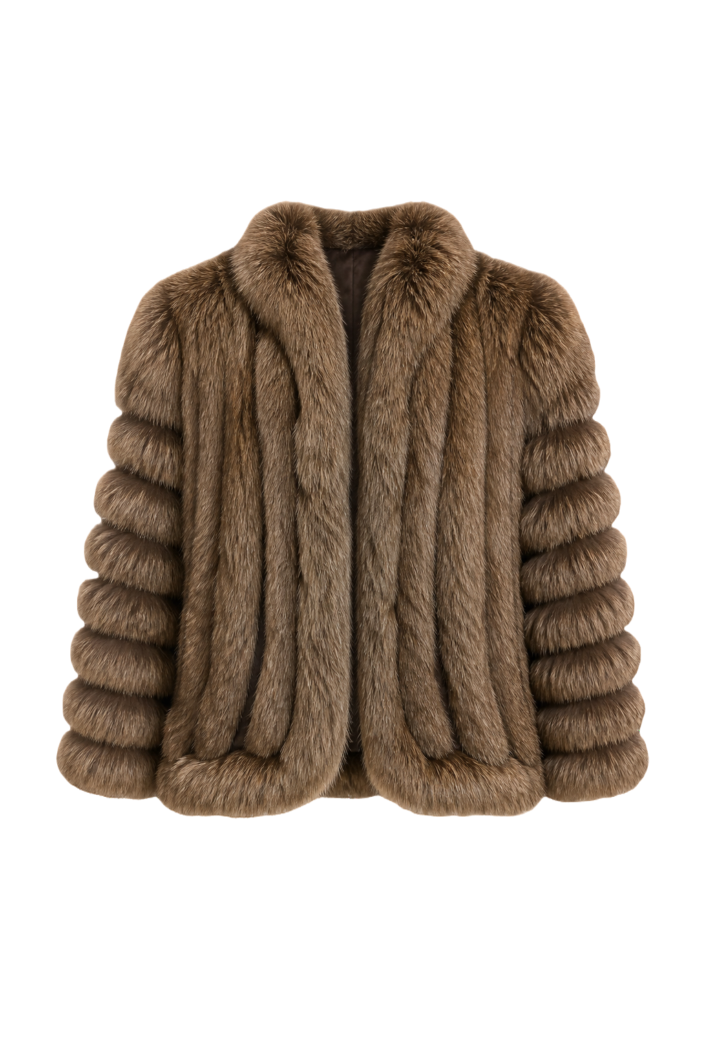 1980s Brown Fur Coat - Front View