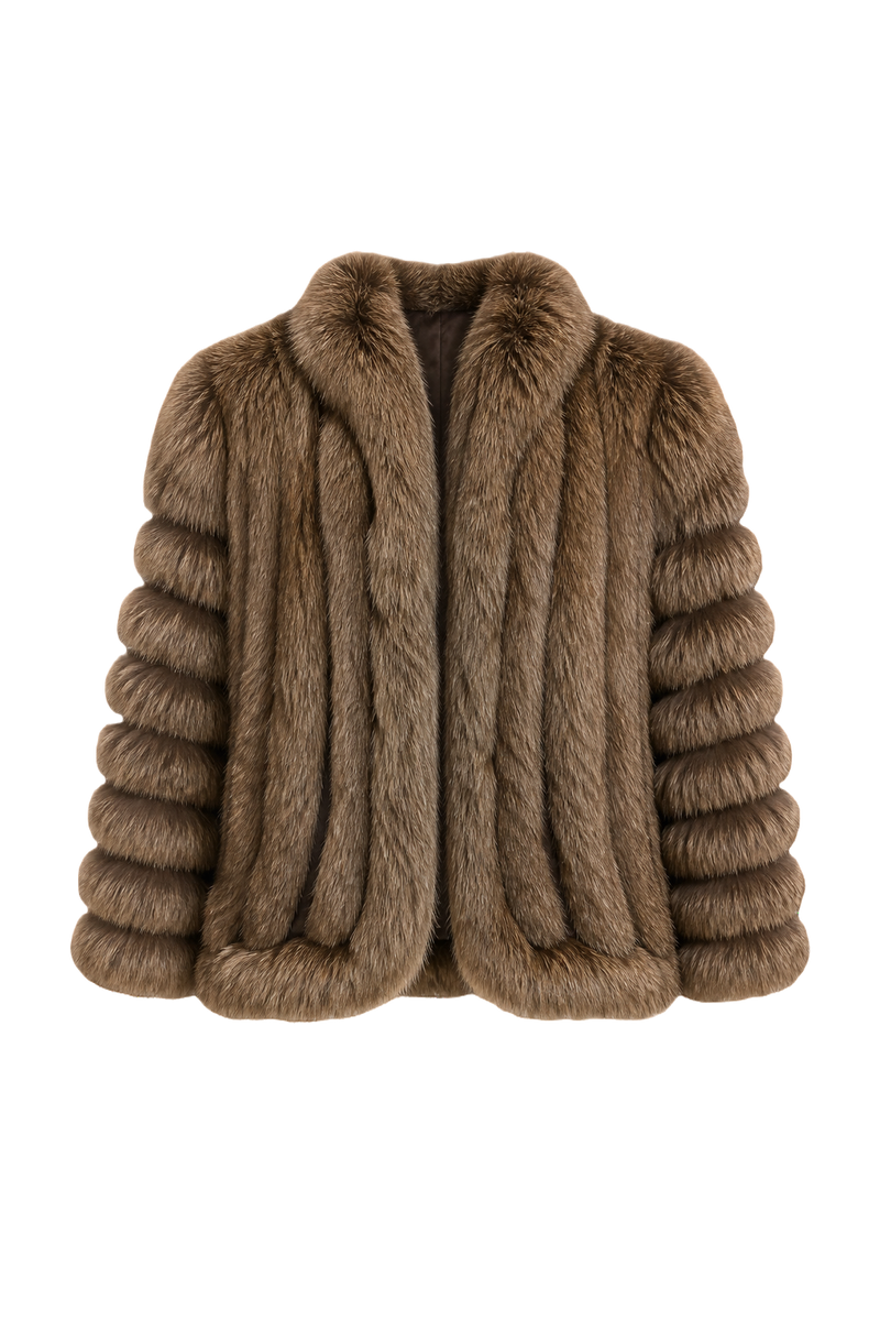 1980s Brown Fur Coat - Front View